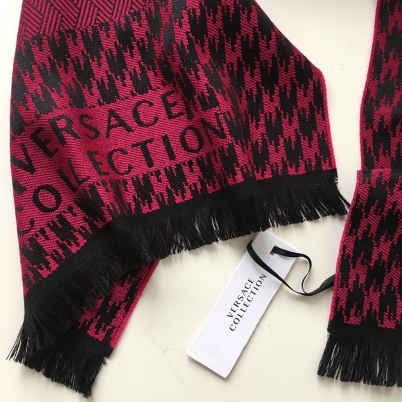 Versace Collection Unisex Black-Violet Scarf - Picture 3 of 4